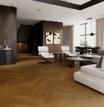 Parchet triplustratificat Barlinek Stejar Brown Sugar Herringbone 130 Pure Classico Line - imagine 2