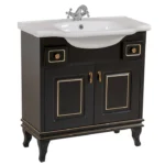 Mobilier de baie Beatrice de 80 cm negru+auriu - imagine 5