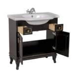 Mobilier de baie Beatrice de 80 cm negru+auriu - imagine 4