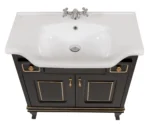 Mobilier de baie Beatrice de 80 cm negru+auriu - imagine 2