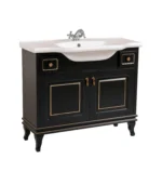 Mobilier de baie Beatrice de 80 cm negru+auriu