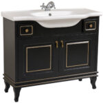 Mobilier de baie Beatrice de 100 cm negru+auriu