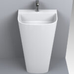 Lavoar freestanding Miraggio Halifax, 52,5x88x12,5 cm, alb