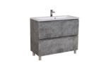 Set mobilier de baie, baza si lavoar pe pardoseala Accent, 100x47 cm, gri