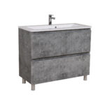 Set mobilier de baie, baza si lavoar pe pardoseala Accent, 100x47 cm, gri