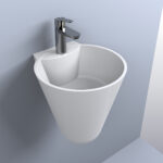 Lavoar suspendat din material compozit Smart, alb
