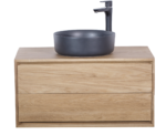 Mobilier de baie din stejar masiv, suspendat, 80 x 48 x 40 cm