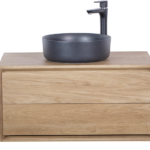 Mobilier de baie din stejar masiv, suspendat, 80 x 48 x 40 cm