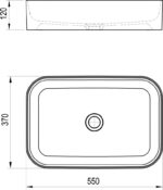 Lavoar pe blat din ceramică Ravak Ceramic Slim 550 R, 55x37x12 cm, alb - imagine 2