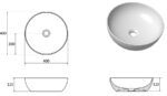 Lavoar pe blat din ceramică Ravak Uni 400 Slim B, alb - imagine 2