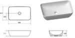 Lavoar pe blat din ceramică Ravak Uni 500 Slim R, 50x31x12,5 cm, alb - imagine 2