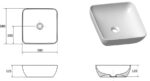 Lavoar pe blat din ceramică Ravak Uni 380 Slim S, 38x38x12,5 cm, alb - imagine 2