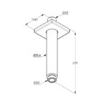 Brat pentru dus cu montaj pe tavan Kludi A-QA 15 cm - imagine 2