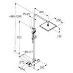 Coloana de dus cu baterie termostatata Kludi Logo Dual 1S, crom - imagine 2