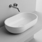 Lavoar pe blat din compozit Cast Marble, Chira 60x35x17,1 cm