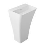 Lavoar freestanding Cast Marble Tanaro, 50x40x85 cm, alb