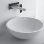 Lavoar pe blat din compozit Cast Marble, Kierros Round alb