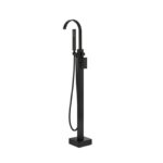 Baterie cada cu montaj pe pardoseala Besco Modern 2 Black, negru mat