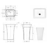 Lavoar freestanding Besco Assos, 40x50x85 cm, alb - imagine 2