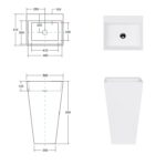 Lavoar freestanding Besco Vera, 40x50x85 cm, alb - imagine 2