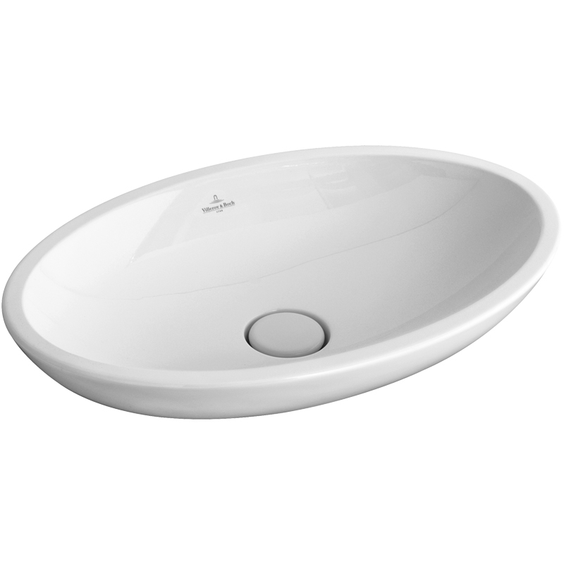 108533_Lavoar-pe-blat,-alb,-63-cm,-alb-alpin,-Loop-&-Friends Lavoar pe blat Villeroy & Boch Loop & Friends, oval, 63 cm, cu preaplin, alb - imagine 1