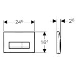 Clapeta de actionare dual-flush Geberit Delta50,  pentru rezervor incastrat, crom lucios - imagine 2