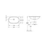 Lavoar sub blat Villeroy & Boch O.Novo, oval, 53 cm, alb alpin - imagine 5
