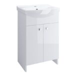 Set mobilier suspendat si lavoar Cersanit Sati, 60,5 x 41,5 cm, alb
