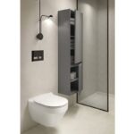Dulap coloana Cersanit Crea, cu doua usi, 140 cm, gri - imagine 5