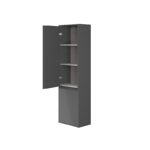 Dulap coloana Cersanit Crea, cu doua usi, 140 cm, gri - imagine 3