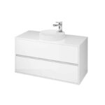 Baza mobilier suspendat Cersanit Crea, pentru lavoar pe blat, 100 cm, alb lucios