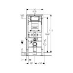 Set instalare Geberit rama Duofix rezervor Sigma 12cm cu set fixare si set antifonare, pentru wc suspendat - imagine 4