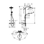 Coloana de dus termostatata Hansgrohe Croma Select S 280, crom - imagine 2