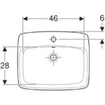 Lavoar incastrat Geberit Selnova Square, 55 cm, alb - imagine 3