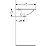 Lavoar incastrat Geberit Selnova Square, 55 cm, alb - imagine 4