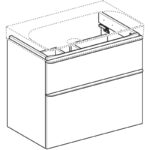 Mobilier suspendat Geberit Smyle Square, pentru lavoar de 75 cm, nuc american închis - imagine 5