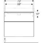 Mobilier suspendat Geberit Smyle Square, pentru lavoar de 75 cm, nuc american închis - imagine 4