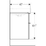 Mobilier suspendat Geberit Smyle Square, pentru lavoar de 75 cm, nuc american închis - imagine 3