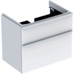 Bază mobilier suspendat Geberit Smyle Square, pentru lavoar de 75 cm, alb