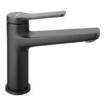 Baterie lavoar Ferro Stratos Black, cu ventil, negru mat