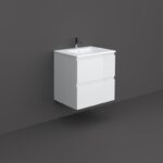Set mobilier bază și lavoar cu montaj suspendat Rak Joy, 60 cm, alb