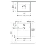Set mobilier bază și lavoar cu montaj suspendat Rak Joy, 60 cm, alb - imagine 2