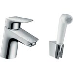 Baterie lavoar cu dus igienic Hansgrohe Logis 70, crom