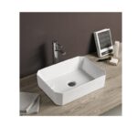 Lavoar pe blat Fluminia Corner, alb, 50 x 37 cm - imagine 2