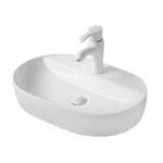 Lavoar pe blat Fluminia Cassandra 60, alb, 60 x 38 cm