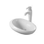 Lavoar pe blat Fluminia Egg, alb, 49 x 31 cm
