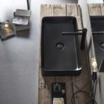 Lavoar pe blat Fluminia My Black Square, dreptunghiular, negru mat - imagine 3