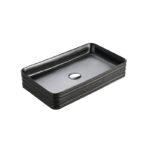 Lavoar pe blat Fluminia My Black Square, dreptunghiular, negru mat