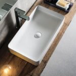 Lavoar pe blat Fluminia Lena 60, dreptunghiular, alb - imagine 2
