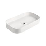 Lavoar pe blat Fluminia Capri, 65 cm, dreptunghiular, alb